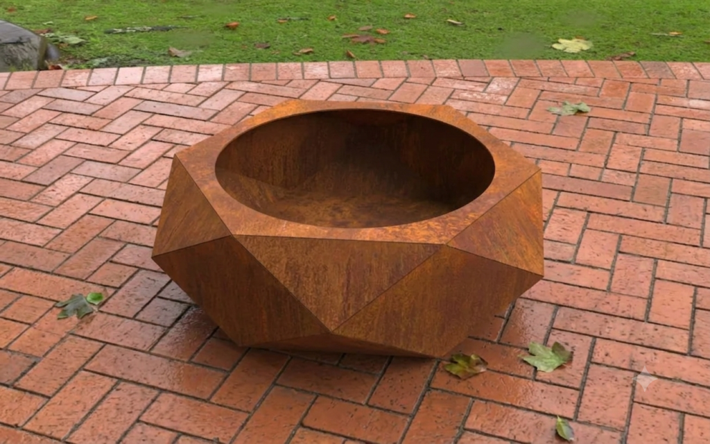 Paleniska ogrodowe Geometryczne Palenisko Corten – Rdzawy Design