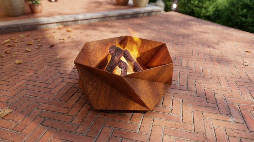 Paleniska ogrodowe Geometryczne Palenisko Corten – Nowoczesny Design