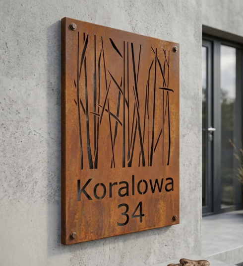 Tabliczki adresowe Numer Domu – Rustykalna Tablica z Cortenu